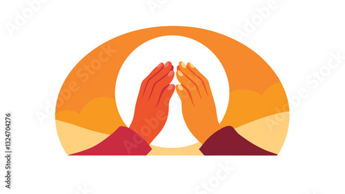 Sunset Prayer Hands Devotion Spirituality Faith Hope Peace Gratitude Worship Serenity