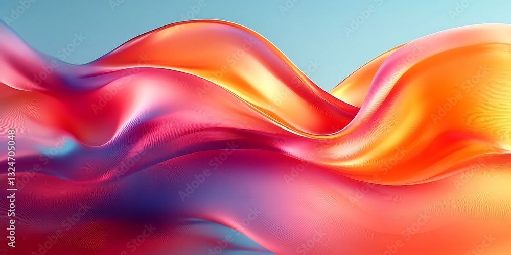 Naklejka premium Abstract colorful wave, fluid motion, smooth texture, pastel background
