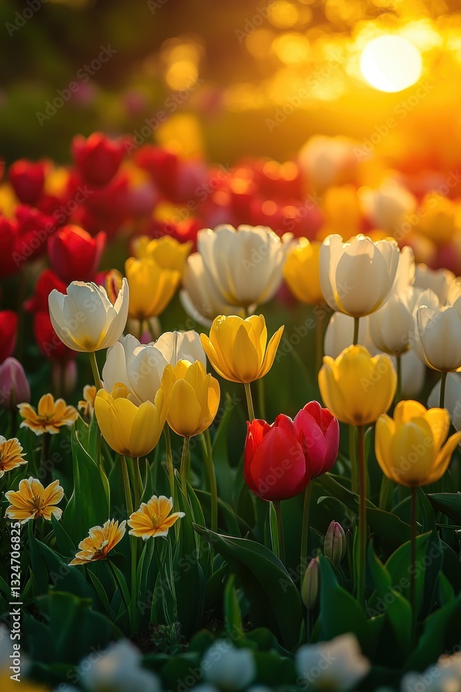 Obraz premium Beautiful tulip flower in Spring.