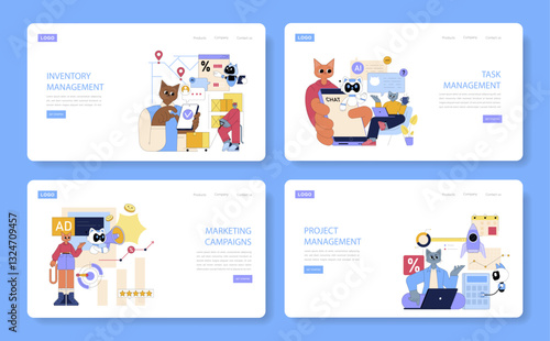 Business Processes. Flat Vector Illustration