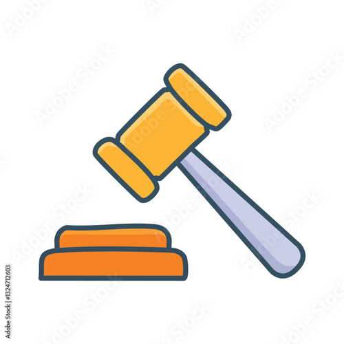 Gavel and block; symbol of justice, law, and authority