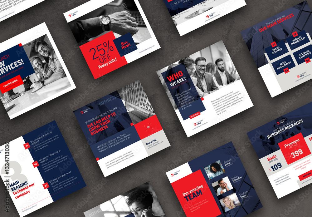 Business Consulting Social Media Post Layout Template Stock Template ...