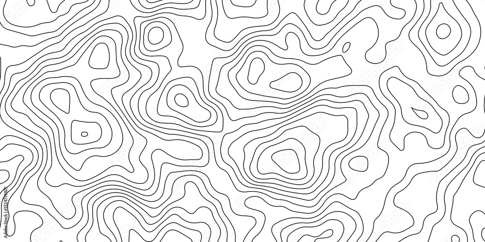 Black and White Contour Lines. Topographic Terrain Vector Background Black and White Contour Lines. Topographic Terrain Vector Background