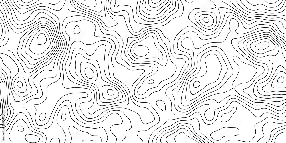 Black and White Contour Lines. Topographic Terrain Vector Background Black and White Contour Lines. Topographic Terrain Vector Background