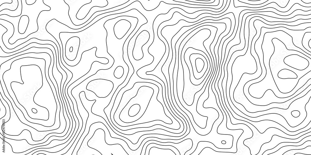 Black and White Contour Lines. Topographic Terrain Vector Background Black and White Contour Lines. Topographic Terrain Vector Background
