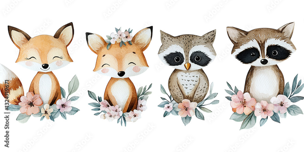 Obraz premium set of funny animals