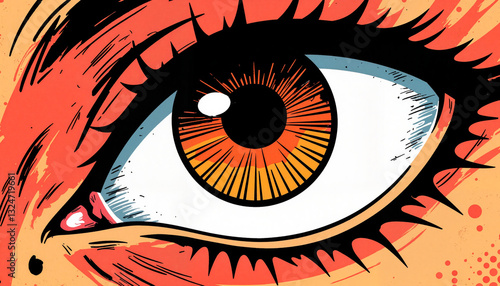 Dynamic third eye illustration in bold comic style, unlocking perception