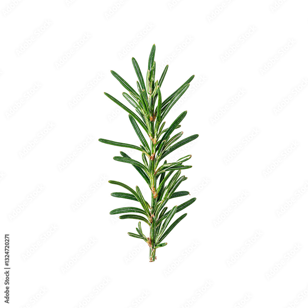 Fresh rosemary herb branch with aromatic green leaves isolated on white Ideal for culinary wellness and nature concepts Fresh rosemary herb branch with aromatic green leaves isolated on white Ideal for culinary wellness and nature concepts