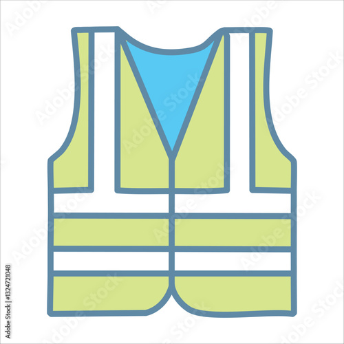 Safety vest icon; pale yellow with reflective stripes