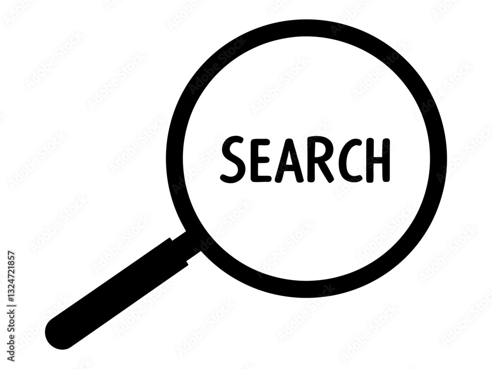 A magnifying glass with the text A magnifying glass with the text