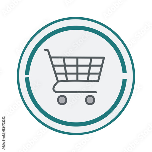 Shopping cart icon in a teal circle