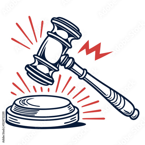Judges Gavel Hitting Sound Block with Impact