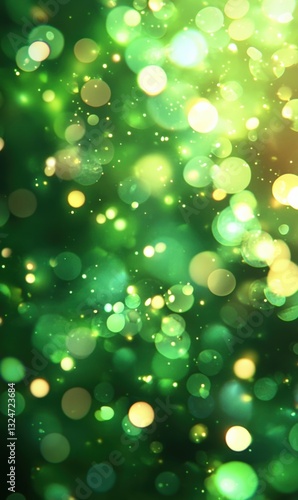 Green bokeh background creating stunning visual effect with defocused light
