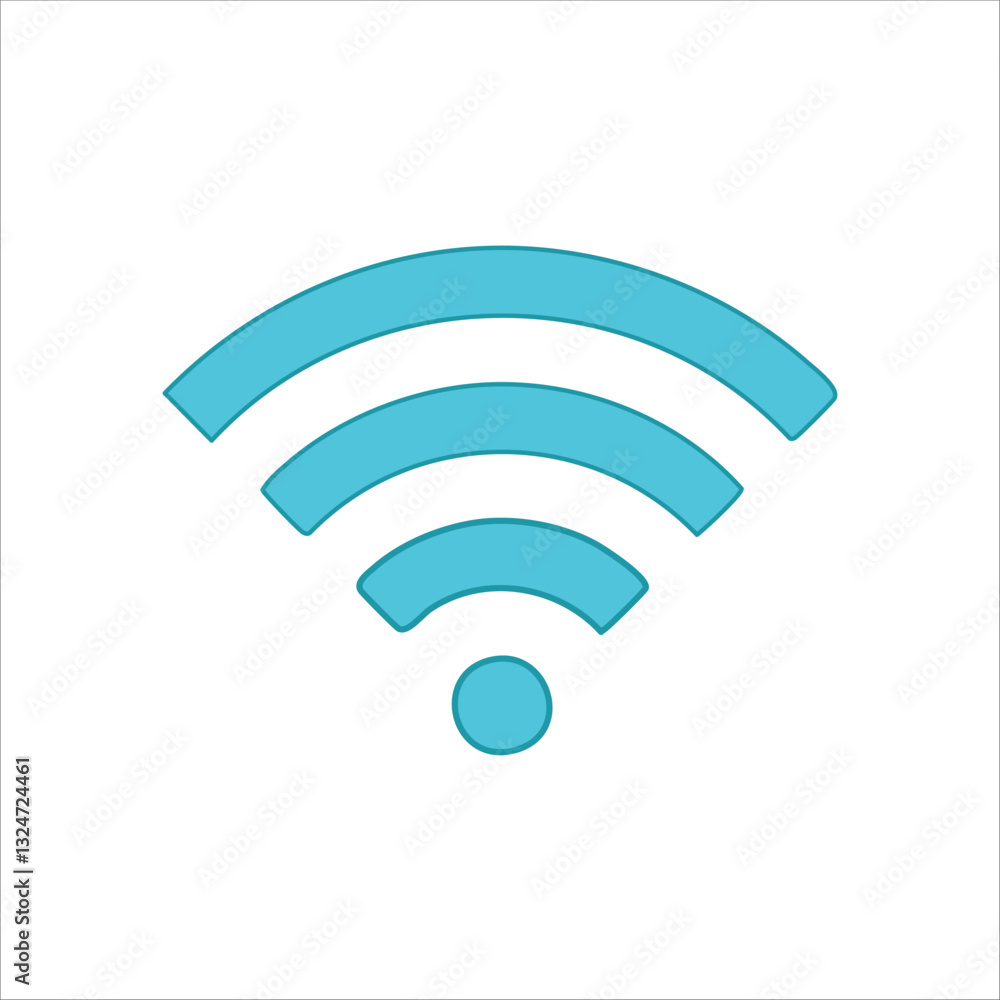 Simple light blue Wifi signal icon Simple light blue Wifi signal icon