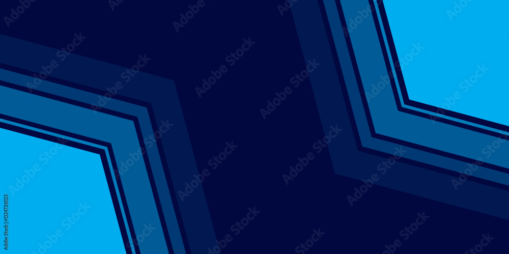 Obraz premium Dark Blue Business Banner Design with Geometric Elements. Corporate Style Blue Geometric Background for Presentations. Vector. Illustration. 