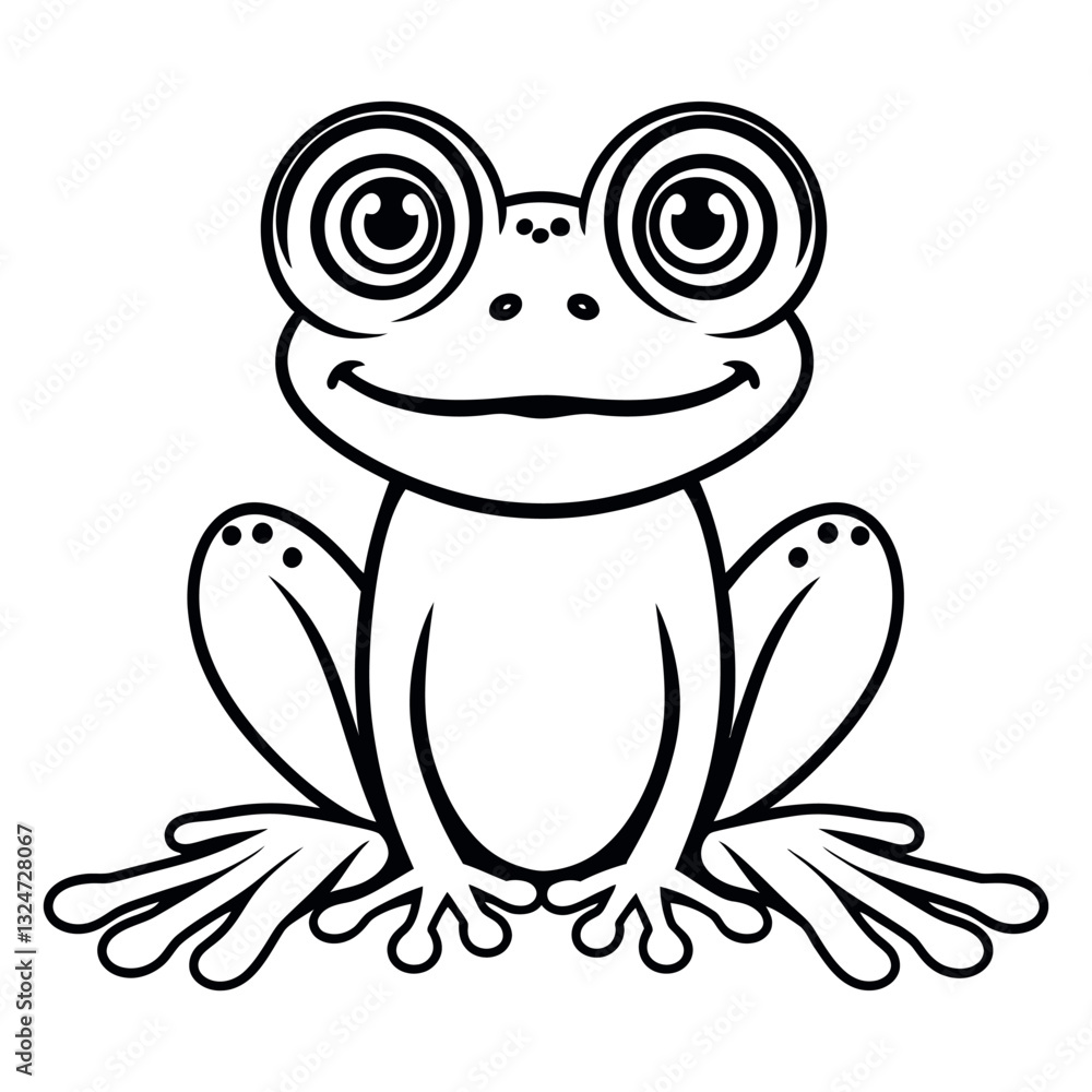 Smiling Frog Vector Simple Art Smiling Frog Vector Simple Art