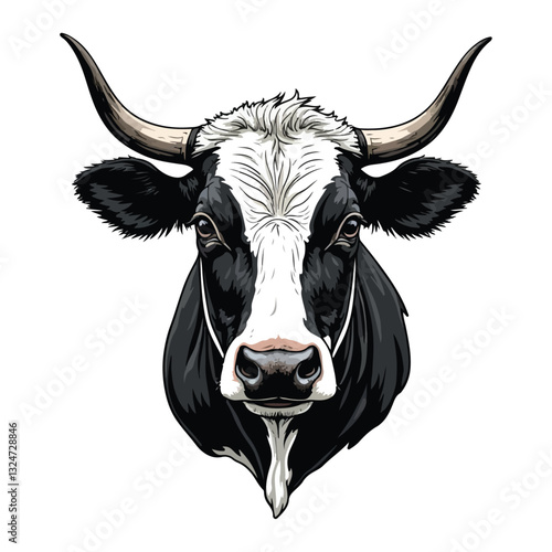 Cow vector art portrait