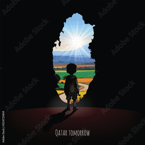 A young dreamer imagines the future of Qatar, filled with growth, innovation, and success.