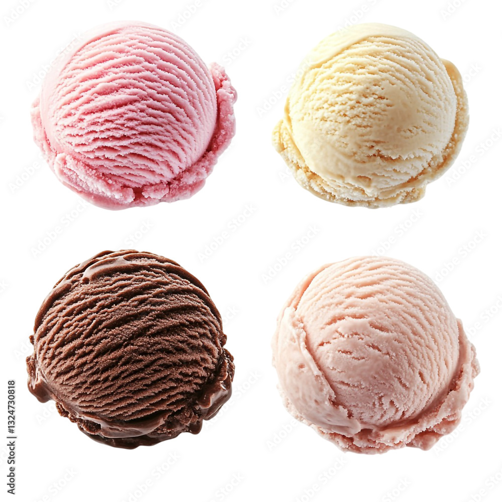 Delicious ice cream scoops a sweet treat Delicious ice cream scoops a sweet treat