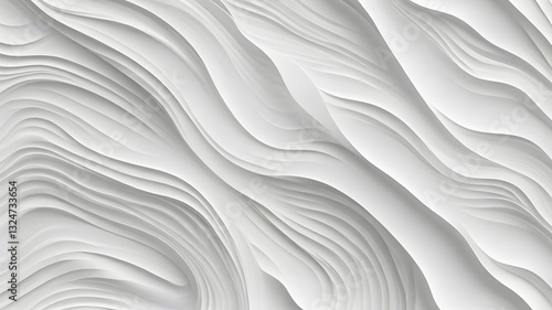 Wallpaper Mural Stylish modern monochrome minimalist white wave abstract pattern background Torontodigital.ca
