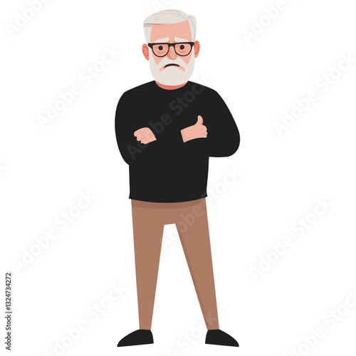 old man simple illustration 
