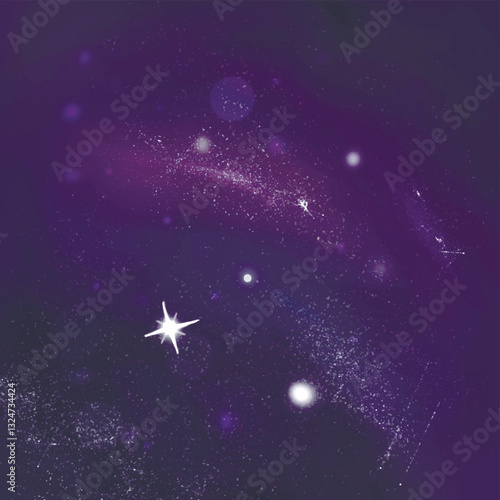 Abstract hand drawn cosmic background. Vector design element, template for banner, flyer, tag, card