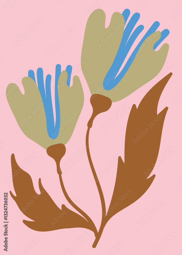 Abstract floral wall art vector spring flower background Abstract floral wall art vector spring flower background