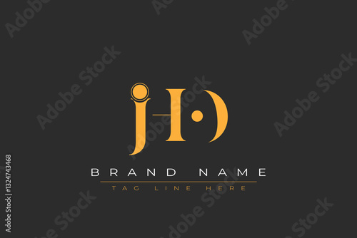 JHO abstract letter logo design. This logo is designed by three abstract letters.