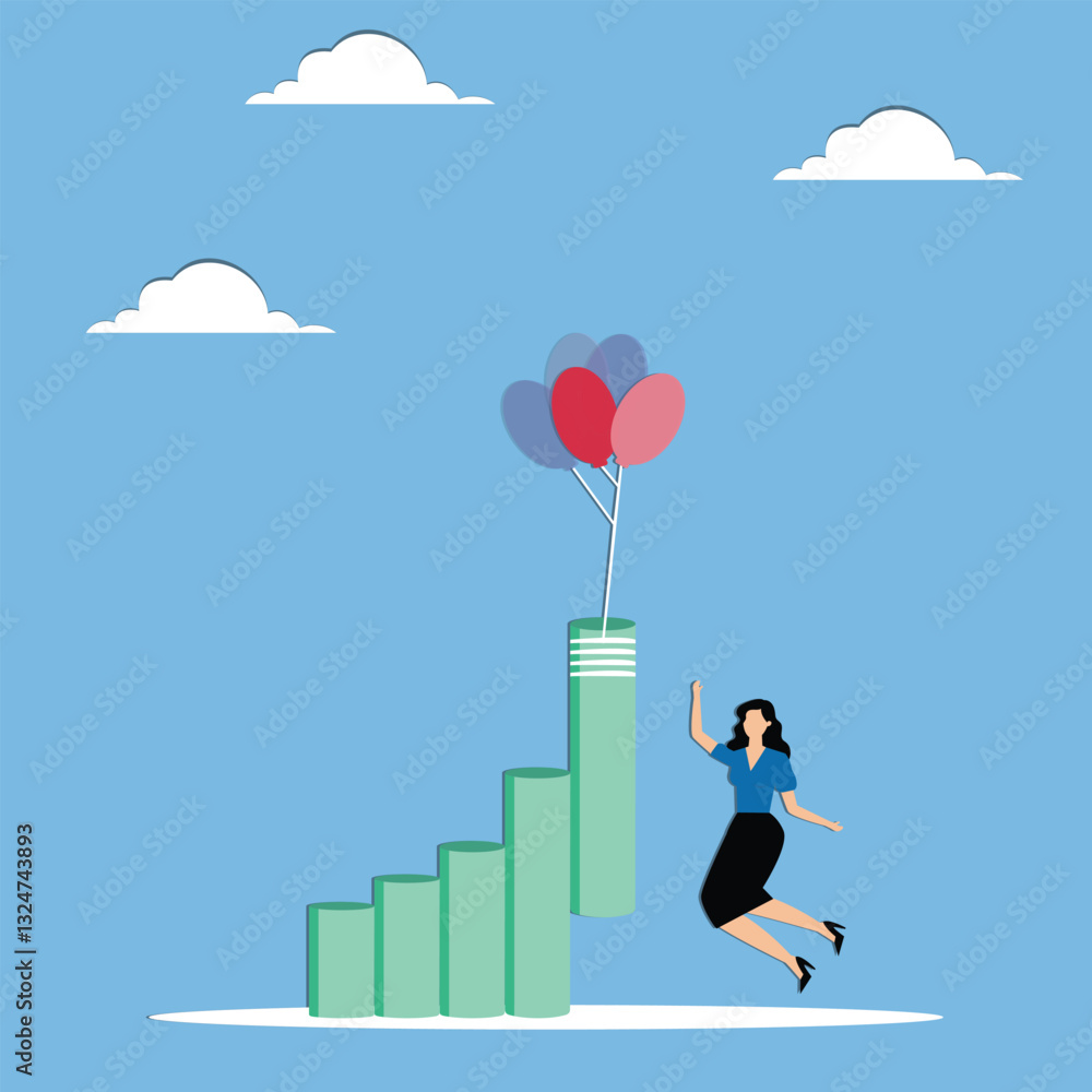 Investment or earning rising up graph Investment or earning rising up graph
