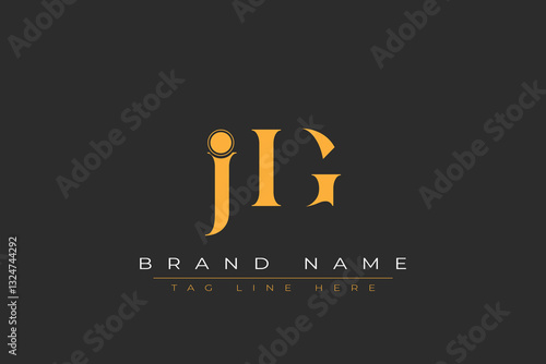 JIG abstract letter logo design. This logo is designed by three abstract letters.