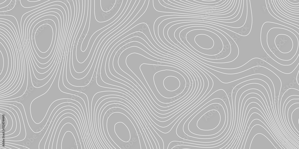 Seamless ornament design contours topography wavy pattern trendy modern white lines map grey background and texture, geographic mountain relief abstract terrain texture modern lines background. Seamless ornament design contours topography wavy pattern trendy modern white lines map grey background and texture, geographic mountain relief abstract terrain texture modern lines background.