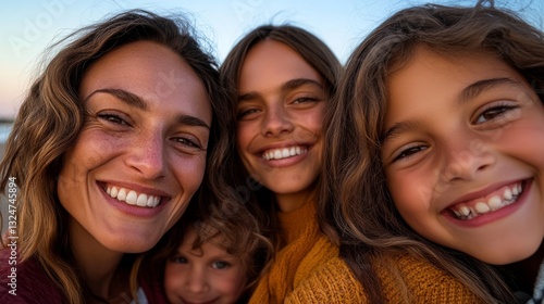 A group of three women posing together, with two appearing prominently, suggesting a family or close-knit group sharing a happy moment.