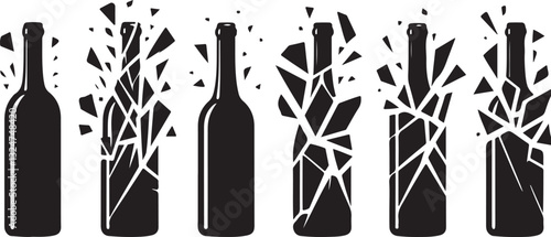 black and white wine bottles