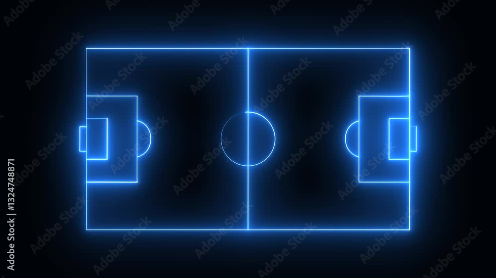 Sports stadium icon animation with neon line on black background. Sports stadium icon animation with neon line on black background.