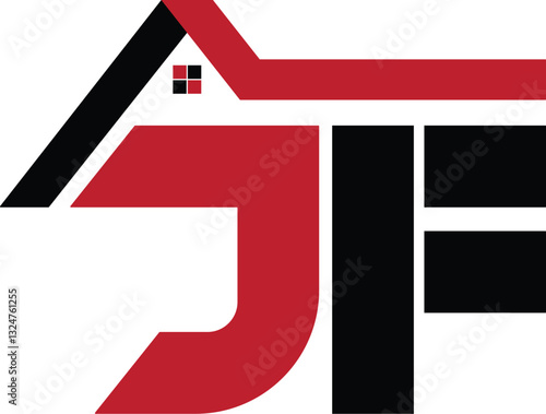 House JF logo design. Real estate FJ logo design. Property JF or FJ logo design. Luxury Real estate logo design. Constraction JF logo design. JF logo design. FJ logo design. 