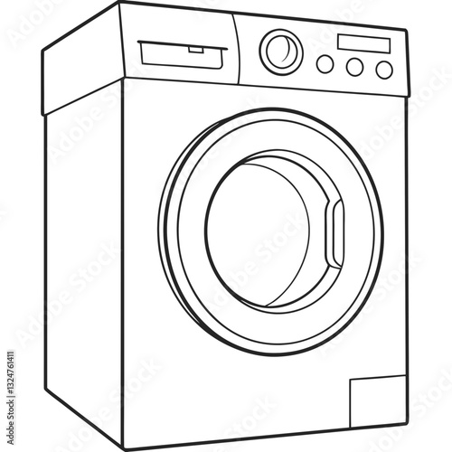 Front-loading washing machine illustration