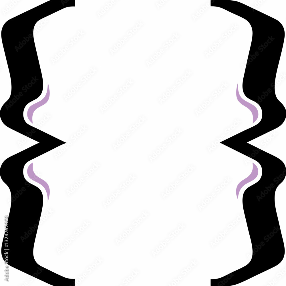 Mirror Faces - Black and Purple Abstract Design Mirror Faces - Black and Purple Abstract Design