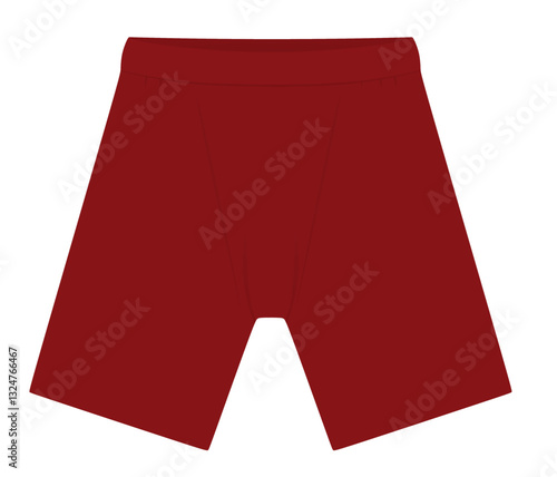Red male thermal shorts. vector