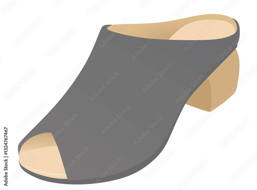 Grey high heel sandal. vector illustration Grey high heel sandal. vector illustration