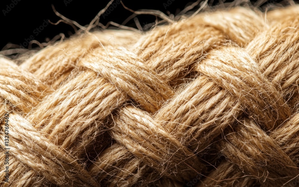 Fototapeta premium Close-up of Brown Woven Rope Texture