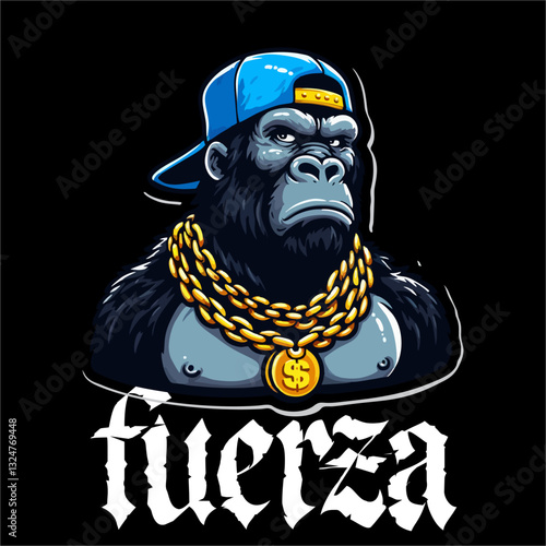 gangster kingkong head vector logo