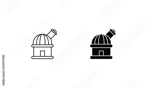 Observatory icons set line and glyph vector stock illustration