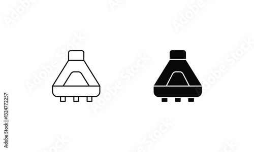 Space Capsule icons set line and glyph vector stock illustration