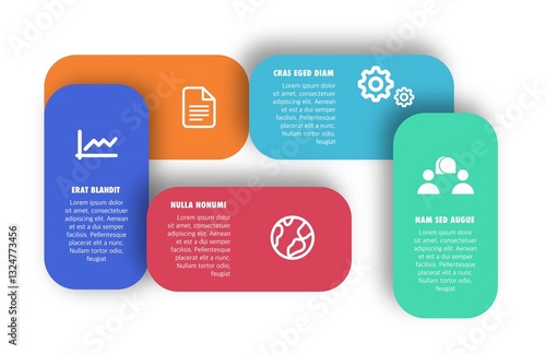 Modern Infographic with Rounded Rectangles and Icons