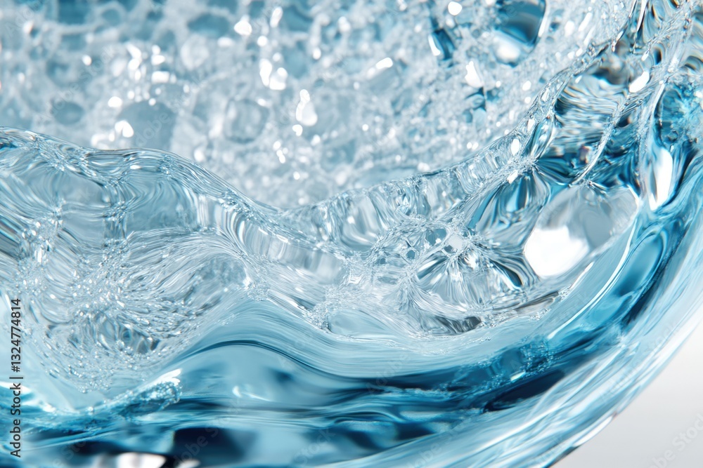 Close-up of swirling, bubbly blue water, showcasing its texture and movement. Close-up of swirling, bubbly blue water, showcasing its texture and movement.