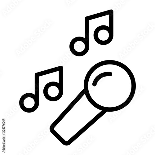 Pop Music Vector Line Icon Design