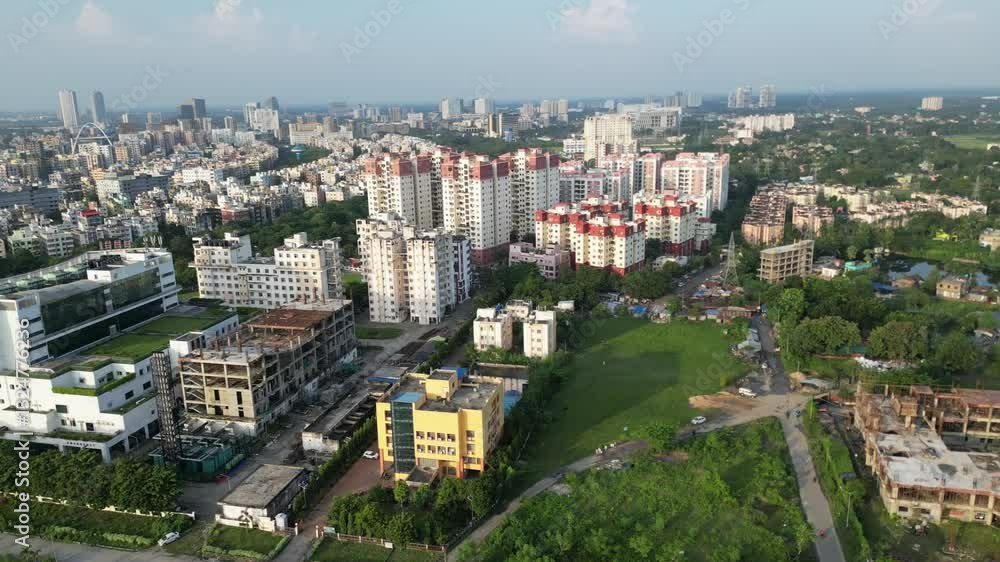 Beautiful modern cityscape of kolkata from the air, nice buildings and infrastructures Beautiful modern cityscape of kolkata from the air, nice buildings and infrastructures
