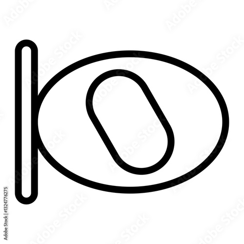 Whole Note Vector Line Icon Design