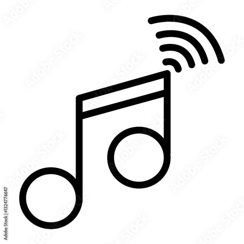 Music Streaming Vector Line Icon Design