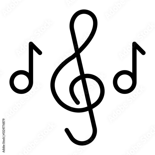 Music Scale Vector Line Icon Design